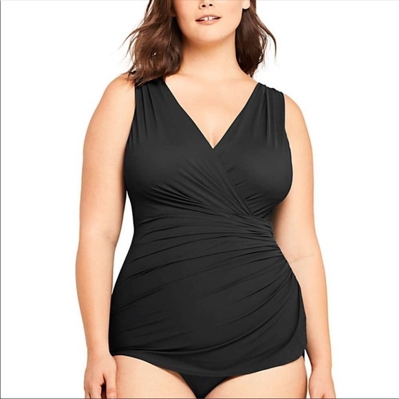 Lands End Slender Surplice skirted swim new 16W - Picture 2 of 9